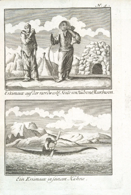 an engraving of two old men with birds