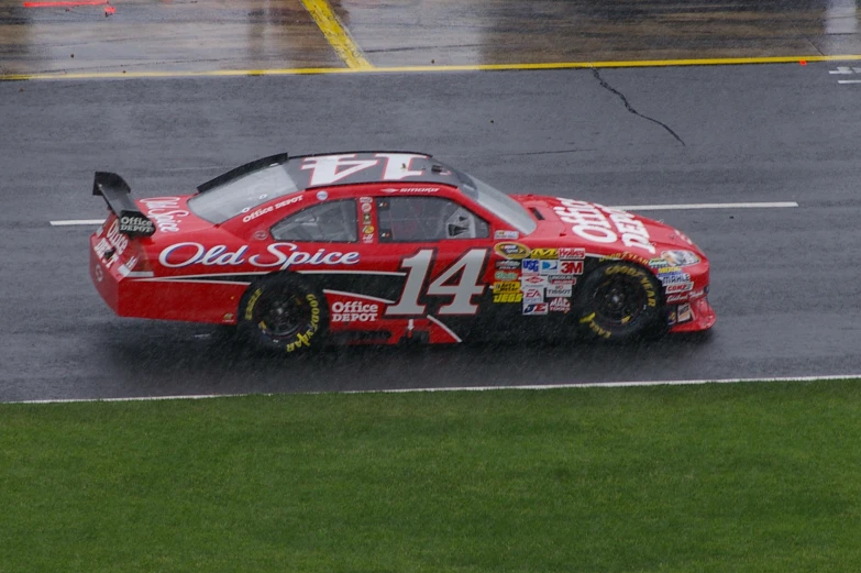 a car that has turned down in the rain