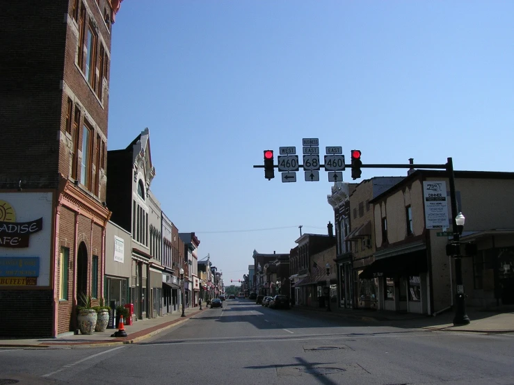 a street that has a red light in it