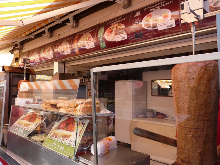 a display case at a deli in a small business