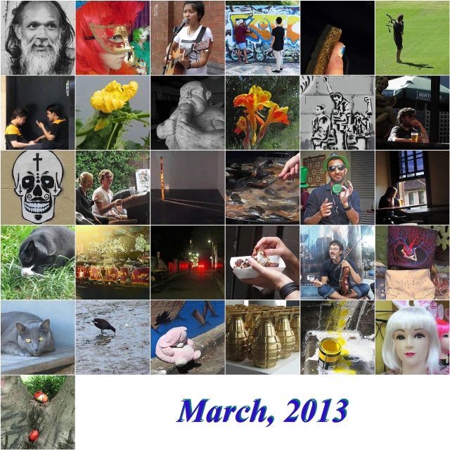 the collage shows images from march