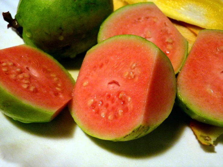 the pieces of fruit have been cut to make it look like they have been sliced