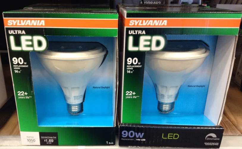two boxes of a small white led bulb