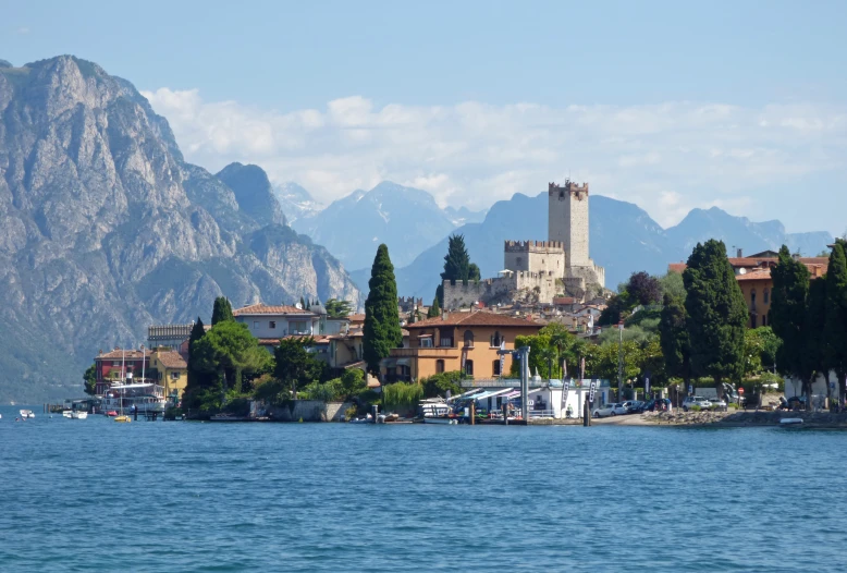 a big view of some mountains from a lake