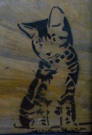 this is an animal painting with a cat on it