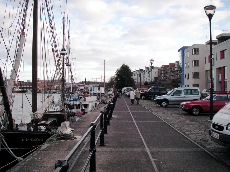 a pier that has some cars parked in it