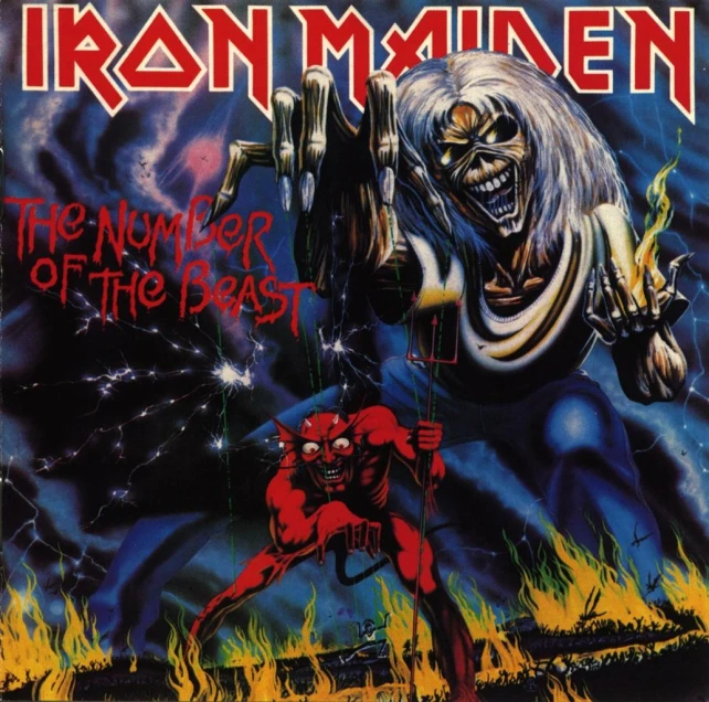 iron maiden featuring a demon on the cover of their album