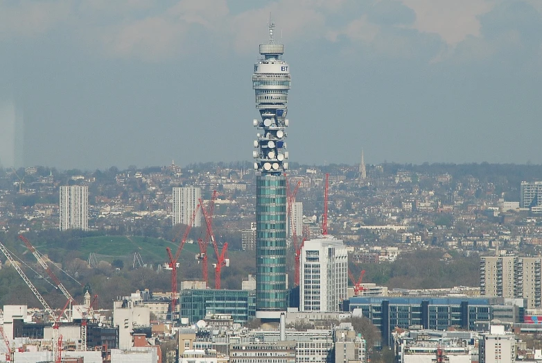 a large tall tower with many windows in it