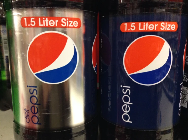 two cans of pepsi pepsi is the largest beverages on sale