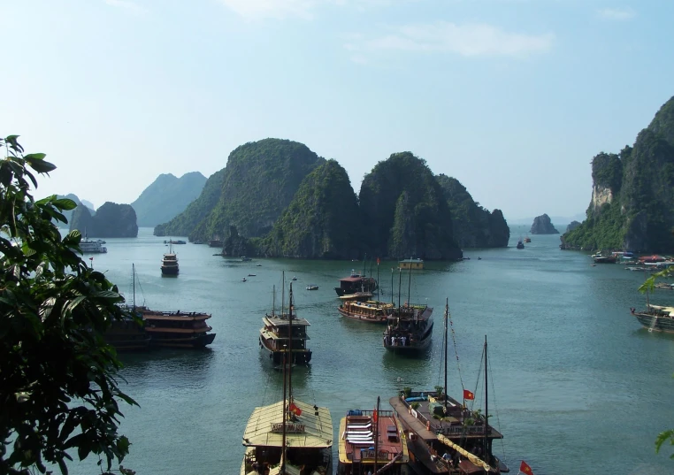 a body of water filled with lots of boats