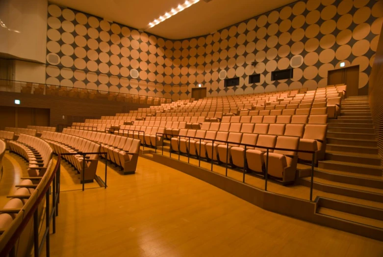 the view of an auditorium's seating from the stage