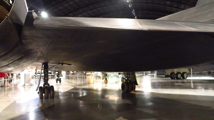 the inside of an airplane museum is shown