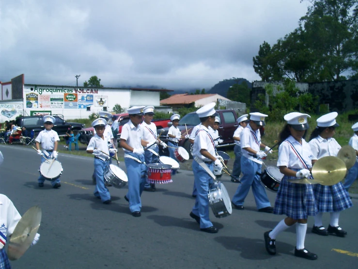 a parade is held in an empty city street