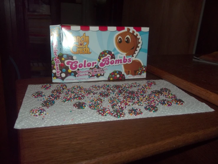 this box has sprinkles that are the same color as the candy