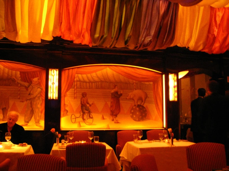 several dining tables at an oriental restaurant