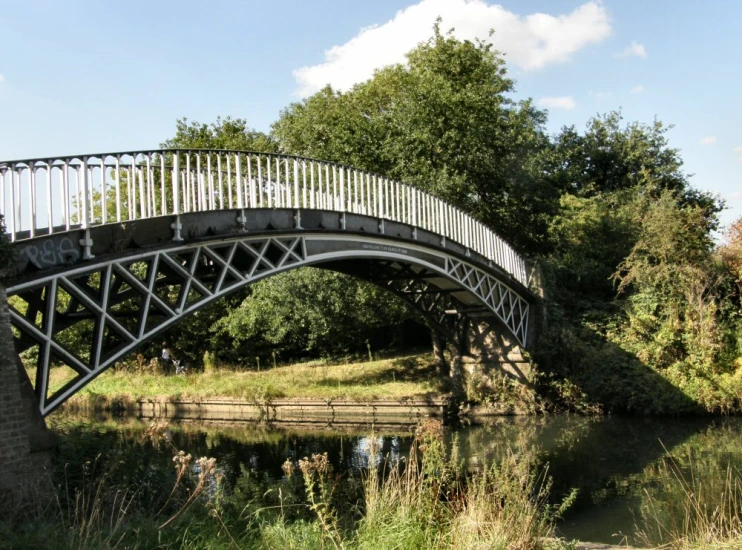 there is a bridge that crosses over the water