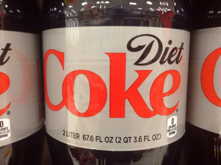 a close up s of a bottle of diet coke