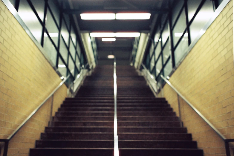 the staircase leading to the second floor of a building