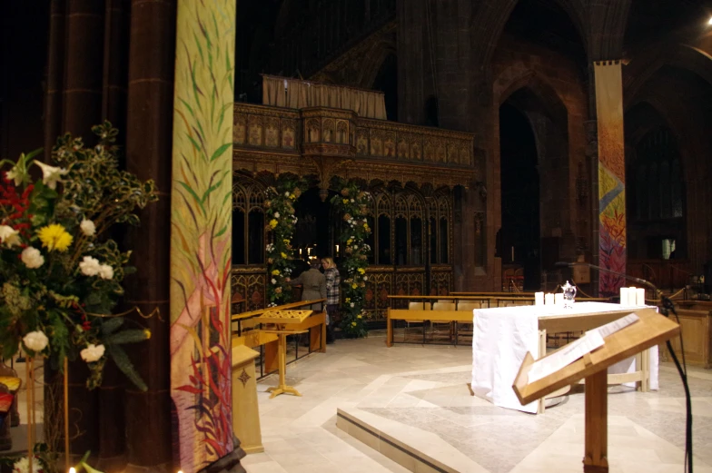 a po from behind a alter at a church