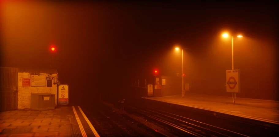 a train station with several tracks on it