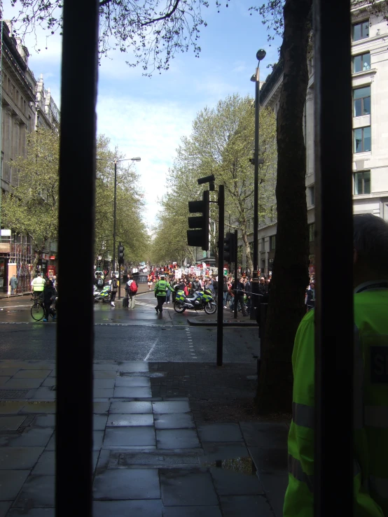 the view from outside of a public place looking through window