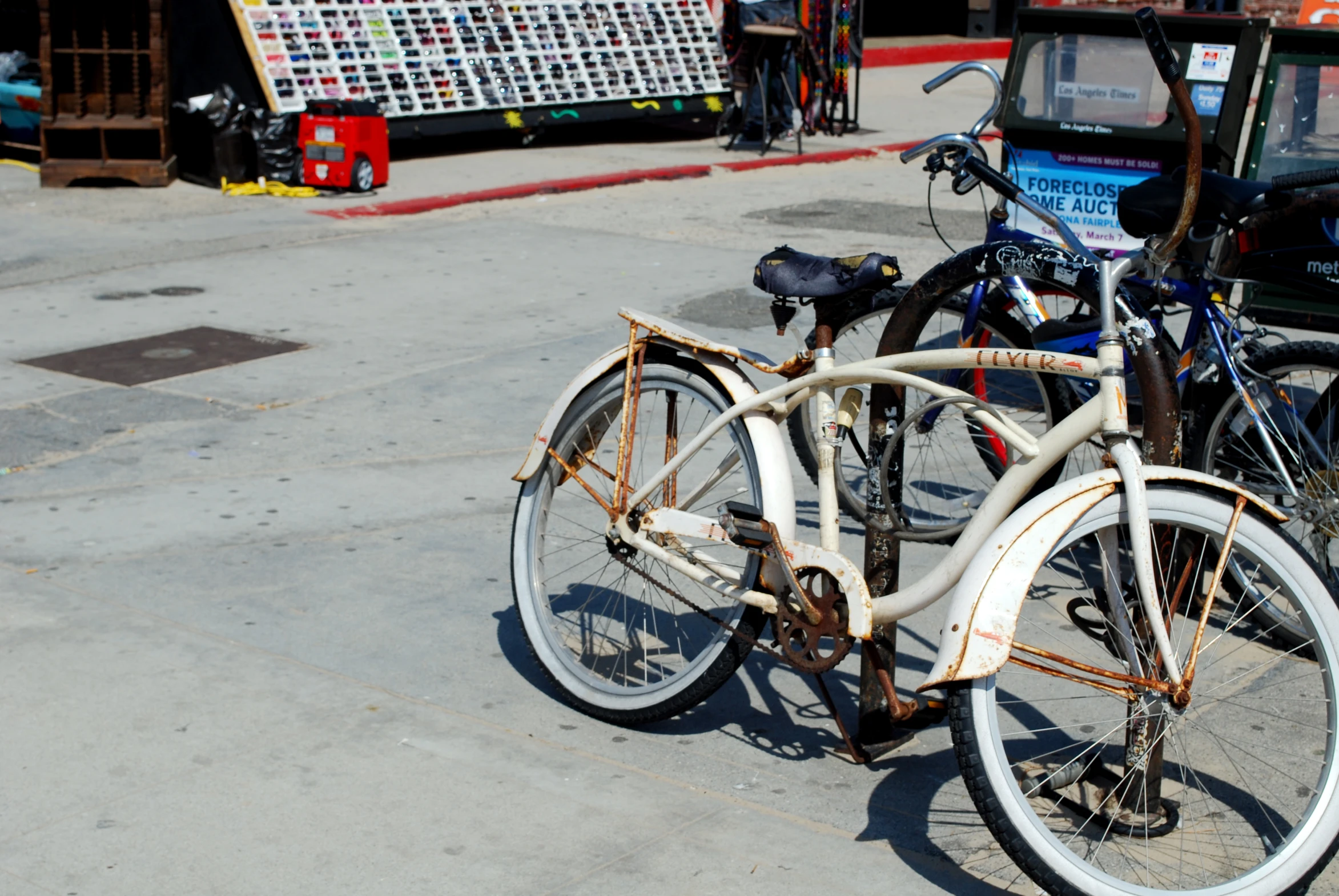 a couple of bikes parked next to each other