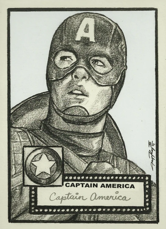 captain america drawn by pencil on paper
