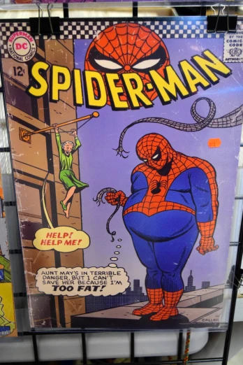a comic book with a cartoon of a spiderman