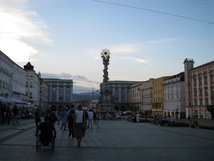 a large square with people and people walking around