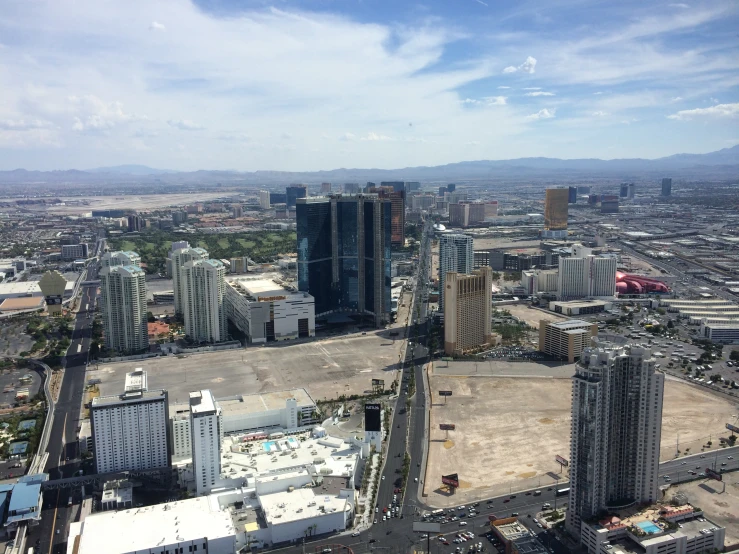 a wide s of an open city with buildings