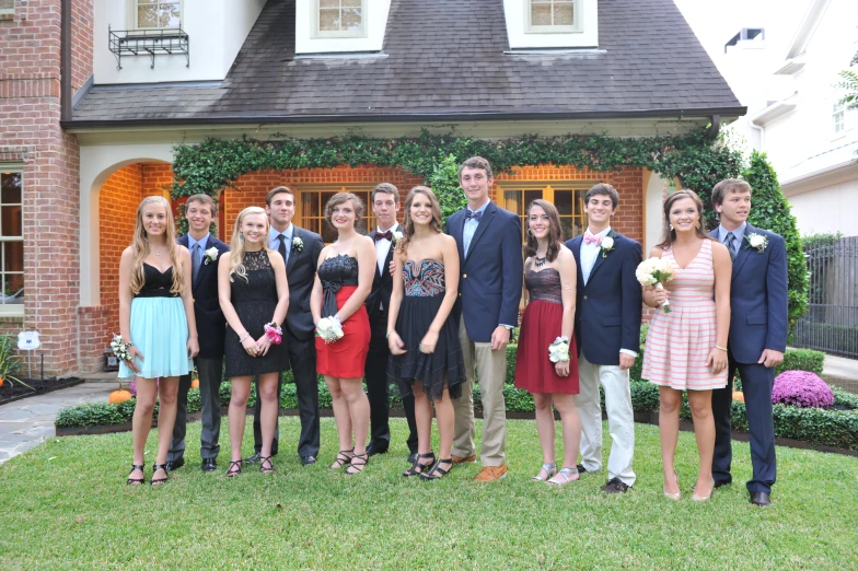 the formal wear party was dressed in classic fashion