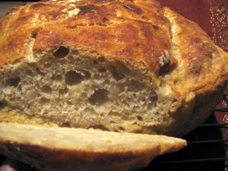 a bread that is sitting on a rack