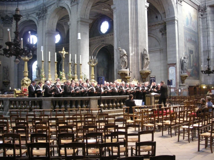 an image of a group of people in church