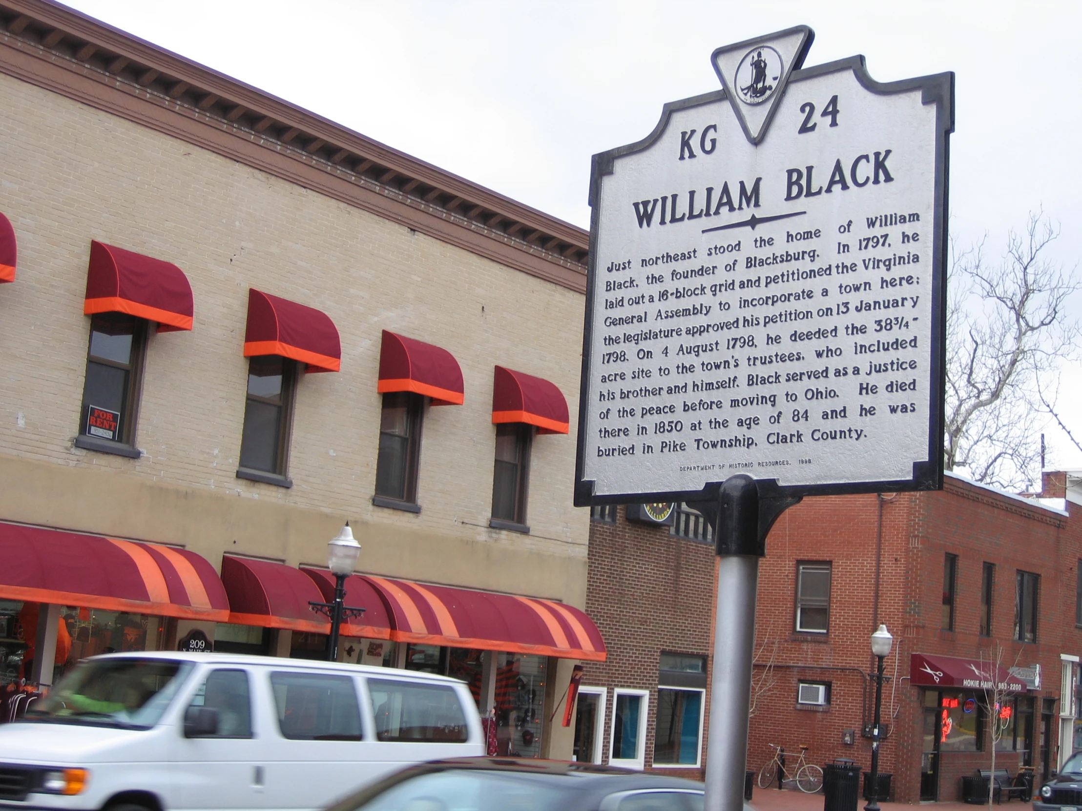 an old sign for a small town called william black