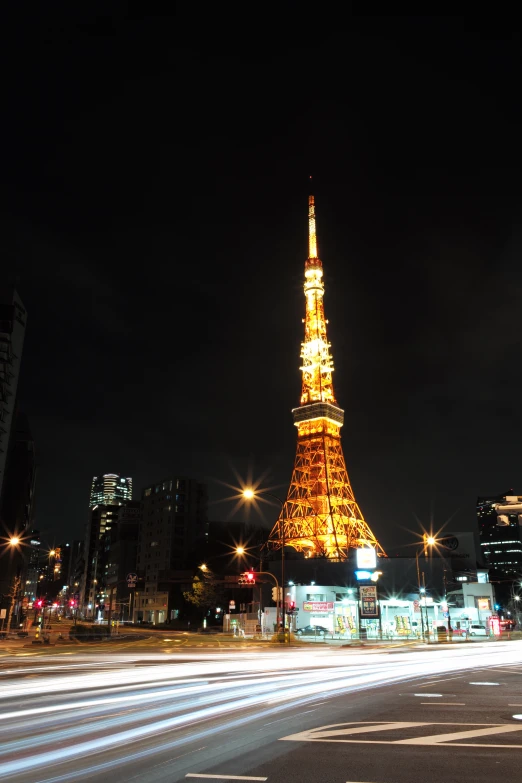 this is an image of the eiffel tower at night