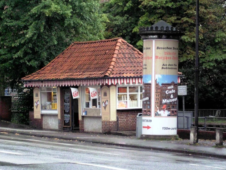 this is an image of a building in the middle of the street