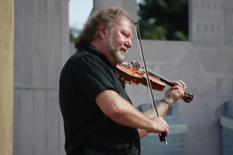 a man that is playing some kind of instrument