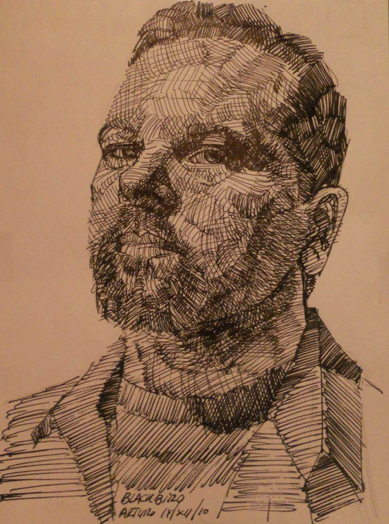 a drawing of a man with a beard