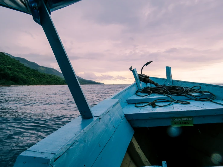 a boat that has some wires in the back