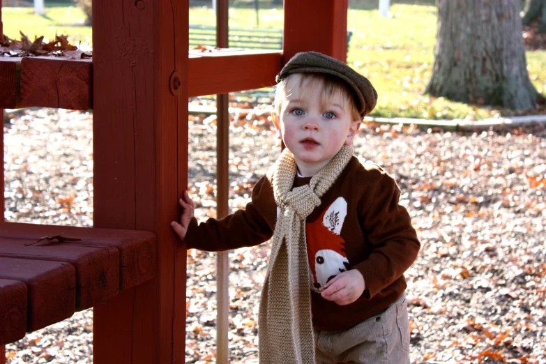 a  dressed up playing in the leaves