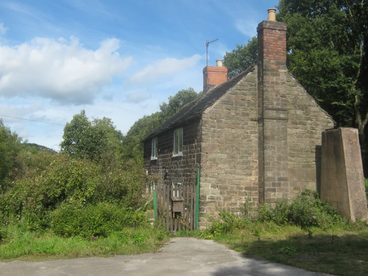 a house that is located near a parking lot