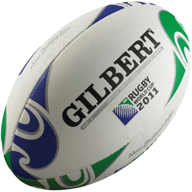 a rugby ball with the rugby logo on it