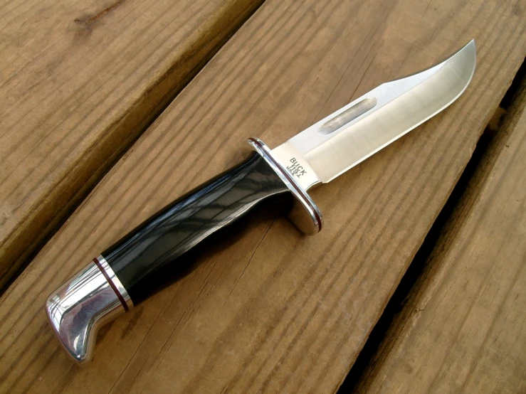 the knife is ready to be used on top of the table