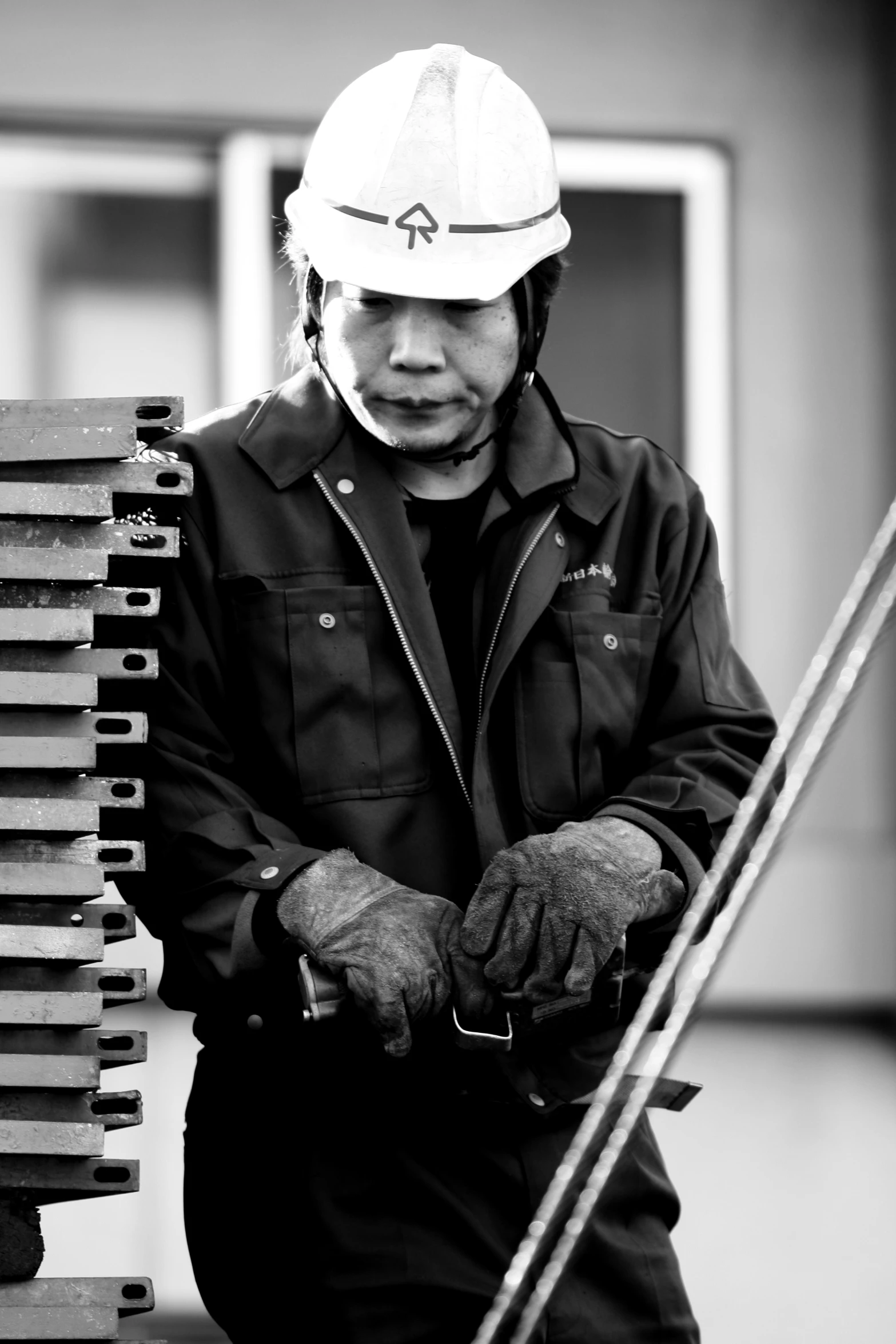 a man is working with his work equipment