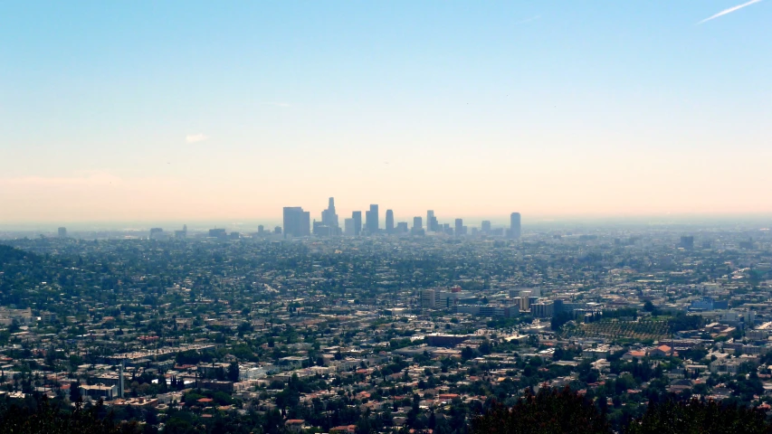 a city skyline with buildings in the background