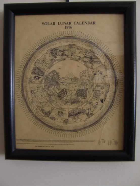 a map that is in a frame on a wall