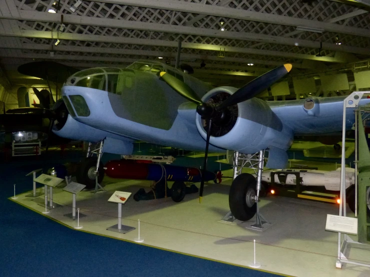 an airplane is on display at the air and space museum