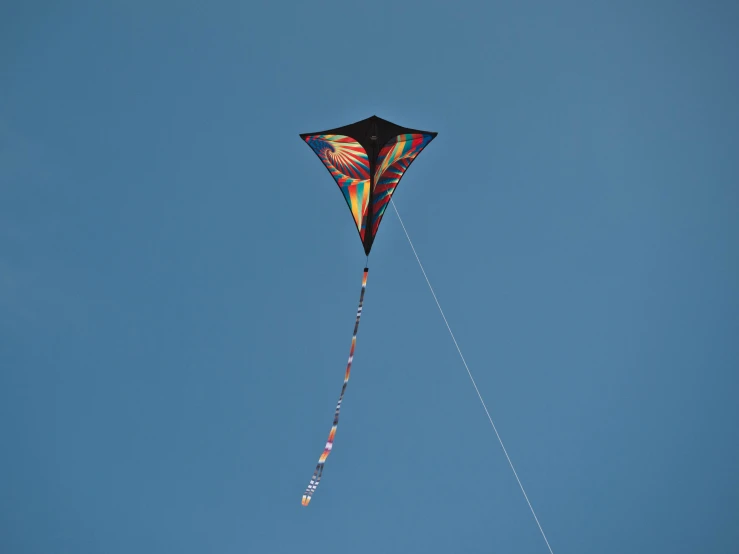 a kite that is flying in the sky with a tail