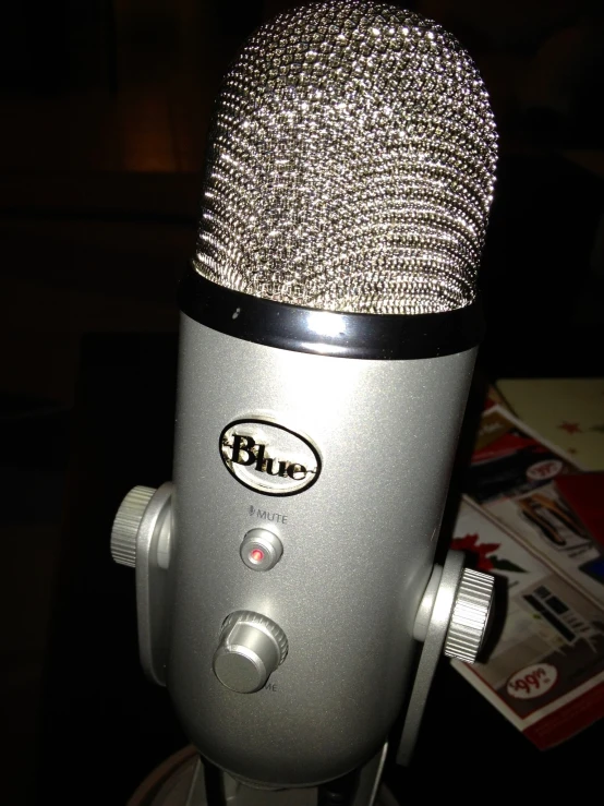 a microphone that is on top of a table