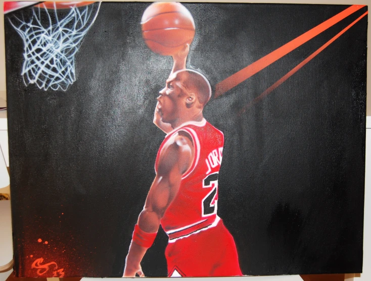 there is an advertit featuring derrick jackson on the back of a painting